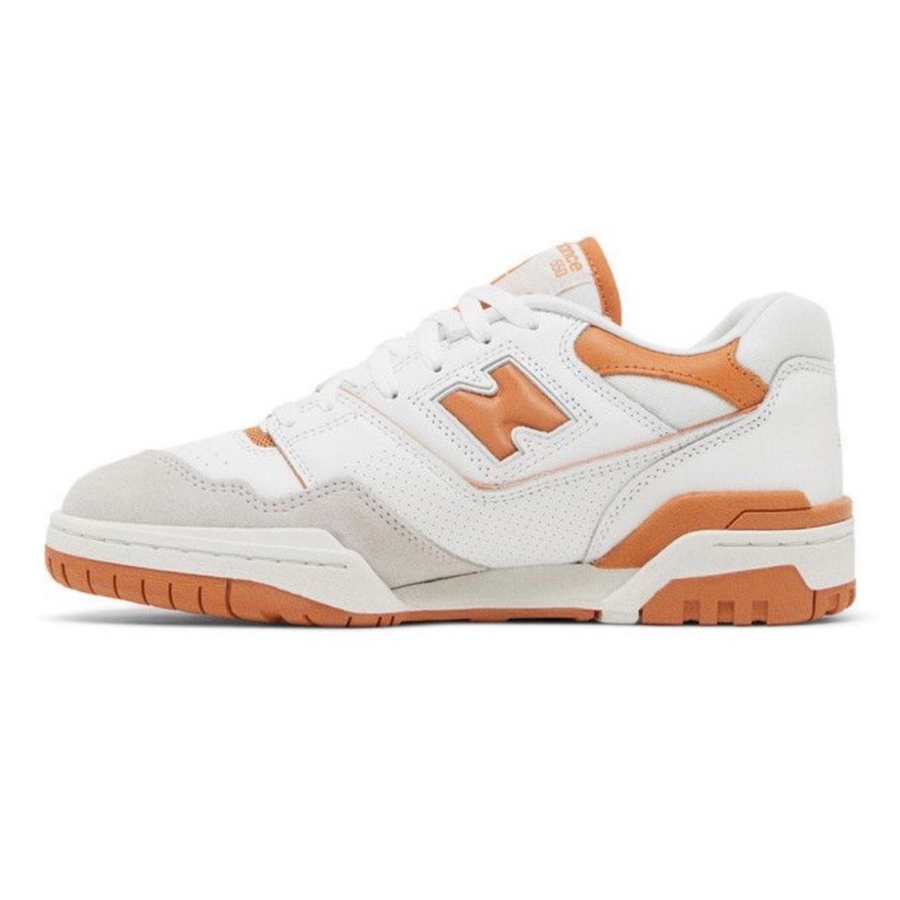 New Balance White and Orange Sneakers